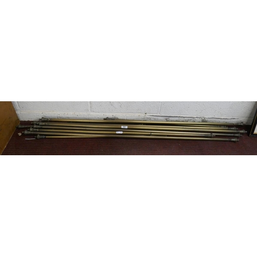 363 - Collection of adjustable brass curtain/tapestry poles