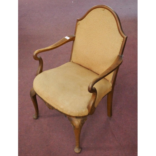 375 - Antique armchair on cabriole legs