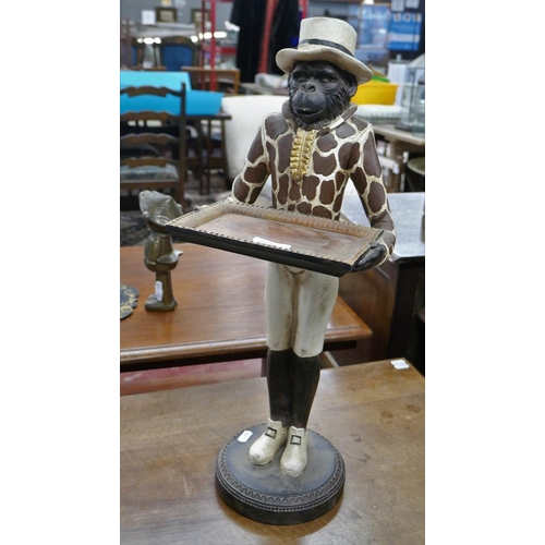 380 - Small monkey lazy waiter - Approx height: 56cm