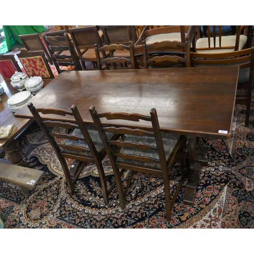400 - Dining table and 4 chairs - Approx size: L: 152cm W: 75cm H: 74cm