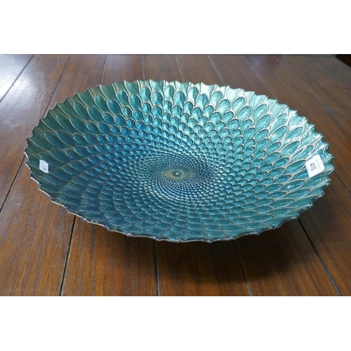 410 - Large modernist peacock bowl