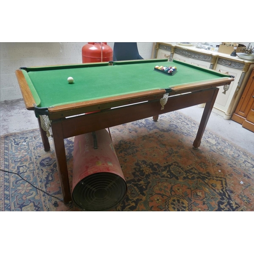 439 - Antique slate bed pool table with balls - Approx size: L: 193cm W: 104cm H: 90cm