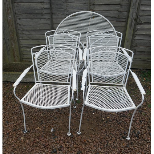 473 - Metal bistro set with 4 chairs