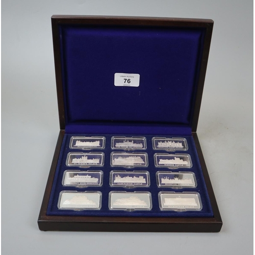 76 - 15 cased hallmarked silver ingots - Royal Residency's - Approx weight of silver 382g