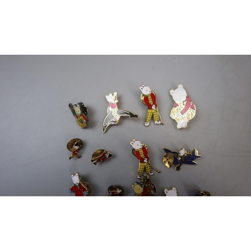 103 - Collection of Rupert the Bear pin badges
