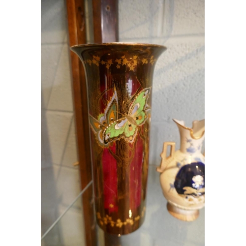 130 - Devon Fieldings lustrine vase with Robert Hank vase