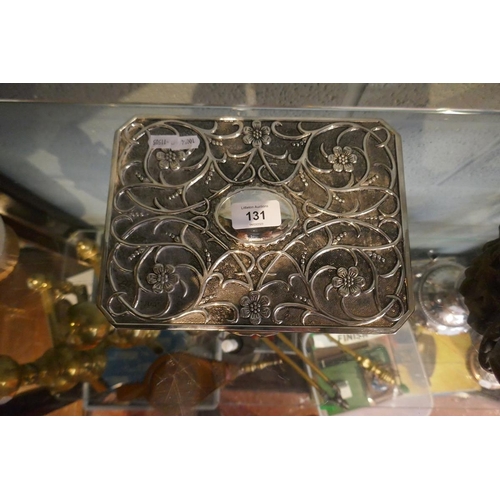 131 - Art Nouveau style floral metal jewellery box