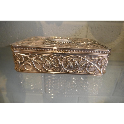 131 - Art Nouveau style floral metal jewellery box