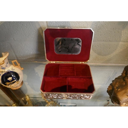 131 - Art Nouveau style floral metal jewellery box