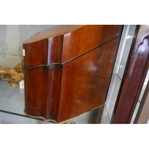 133 - Georgian inlaid mahogany knife box converted to a stationary box