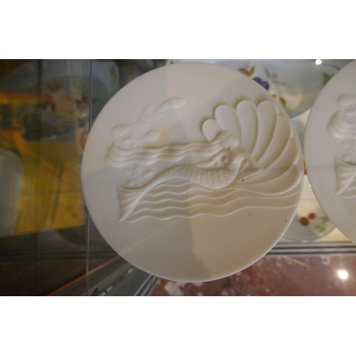 148 - 6 mid-century mermaid plastic plates - Modern Stylist series