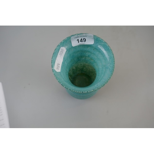 149 - Green glass vase (possibly Monart)