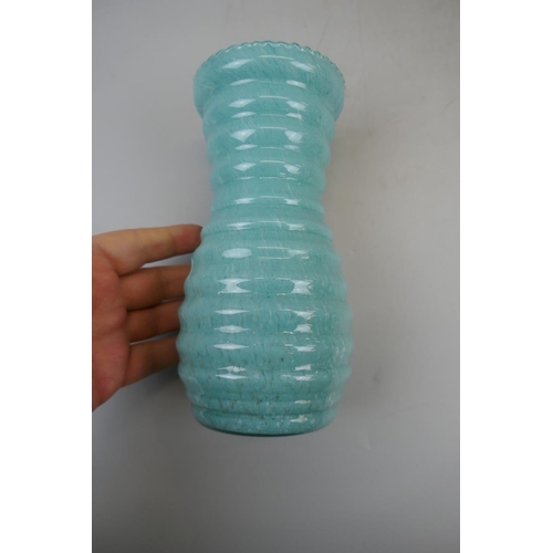 149 - Green glass vase (possibly Monart)