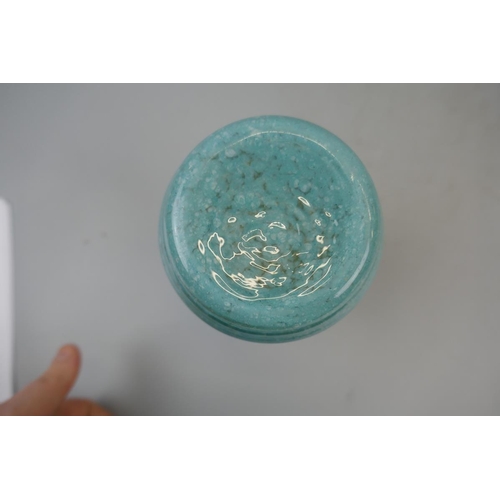 149 - Green glass vase (possibly Monart)