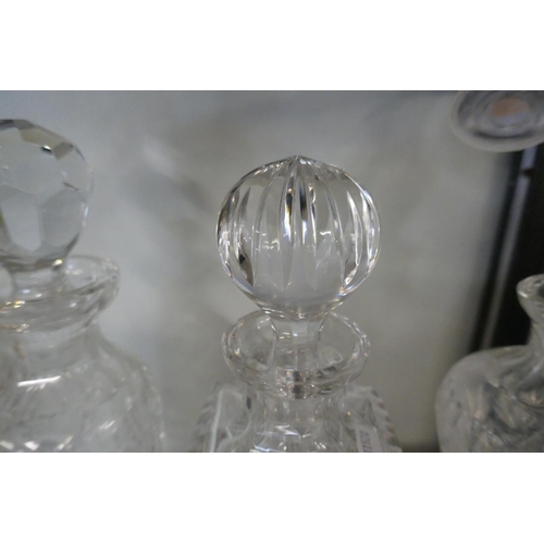 186 - 3 cut glass decanters