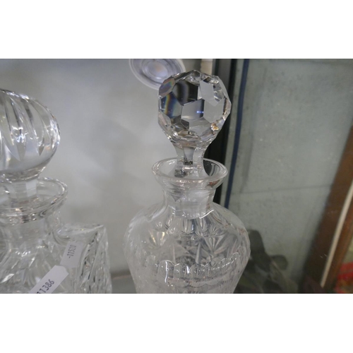 186 - 3 cut glass decanters