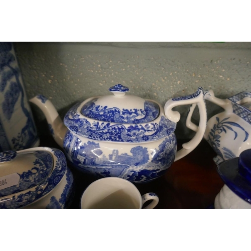 201 - Large collection of blue & white china to include Spode