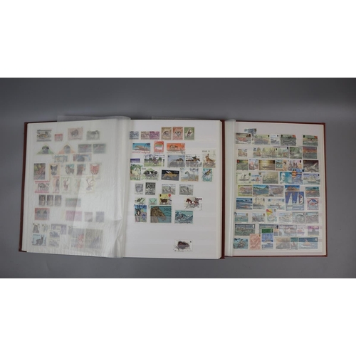 222 - Stamps - Thematics - animal, reptiles, skips & trains in 2 stock books