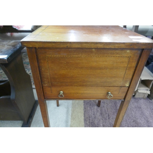 284 - Antique inlaid sewing table