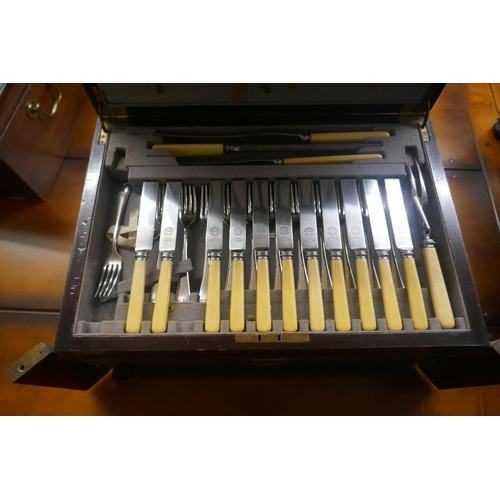 322 - Cutlery chest and cutlery Samson Mordan