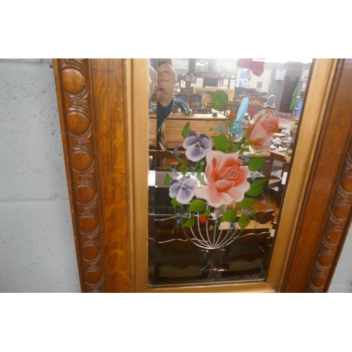 326 - Pair of oak framed Gipsy bevelled glass mirrors