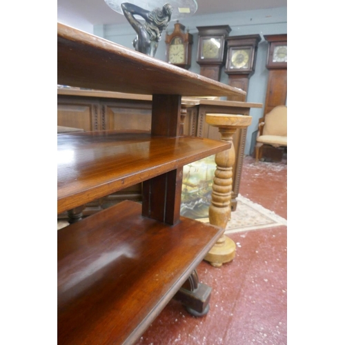 394 - Victorian mahogany rise and fall dumb waiter - Approx size: W: 114cm D: 53cm
