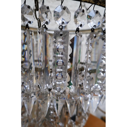 433 - Vintage 3 tier waterfall crystal chandelier