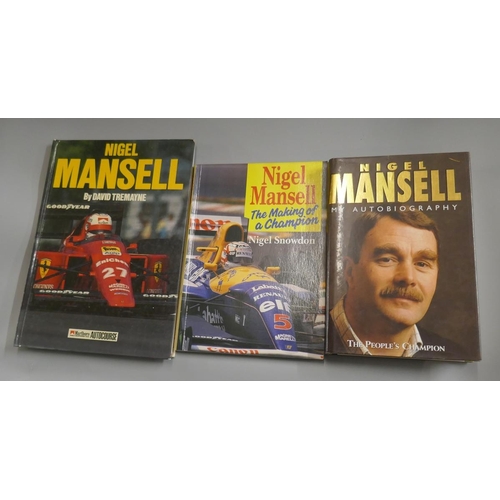 109 - Autographed Nigel Mansell autobiography together with other Nigel Mansell books