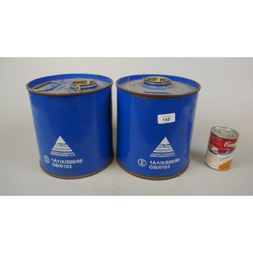 145 - Pair of oil cans