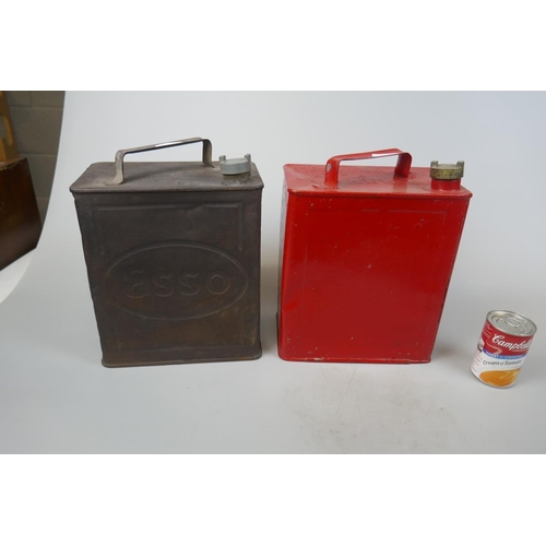 156 - Esso petrol can & another