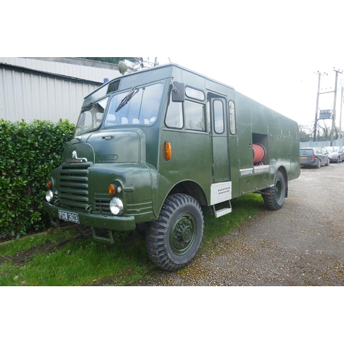 212 - Green Goddess vintage fire engine in good order with hoses, fittings, ladders etc.