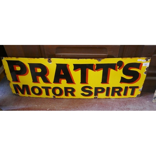327 - Pratt's Motor Spirit enamel sign