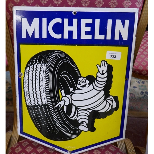 332 - Original enamel sign - Michelin Tires 1962