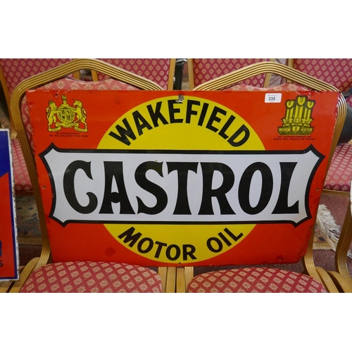 335 - Original enamel sign - Castrol Motor Oil Wakefield