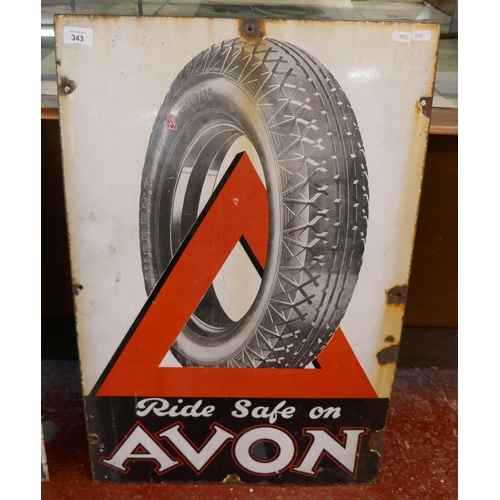 343 - Original Avon Tires enamel sign