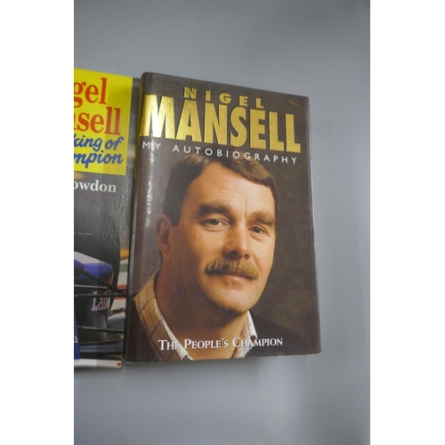 109 - Autographed Nigel Mansell autobiography together with other Nigel Mansell books