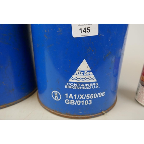 145 - Pair of oil cans