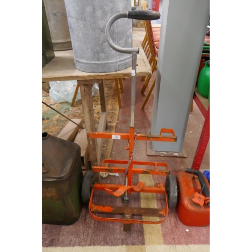 151 - Bottle sack truck together with petrol cans etc