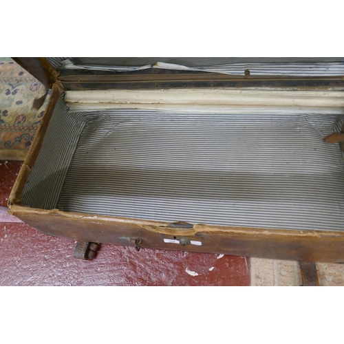 154 - Antique leather car trunk