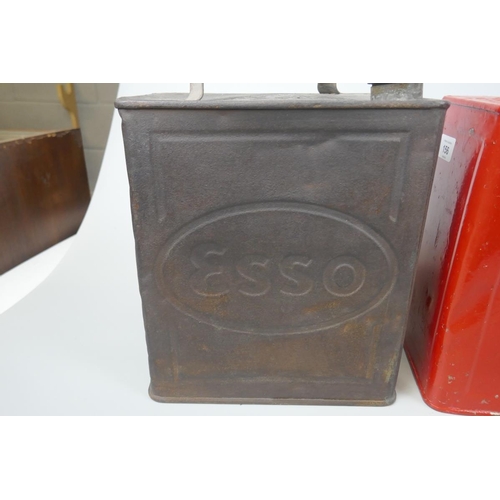 156 - Esso petrol can & another