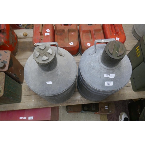 160 - 2 Vintage galvanised fuel cans