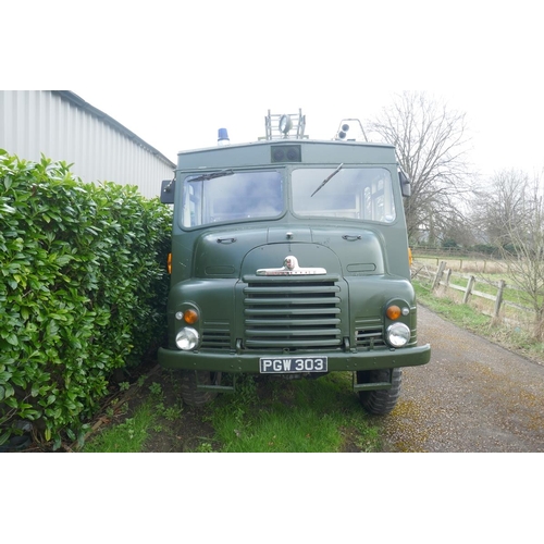 212 - Green Goddess vintage fire engine in good order with hoses, fittings, ladders etc.