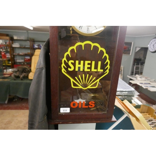 233 - Shell Oil advertising wall clock in working order