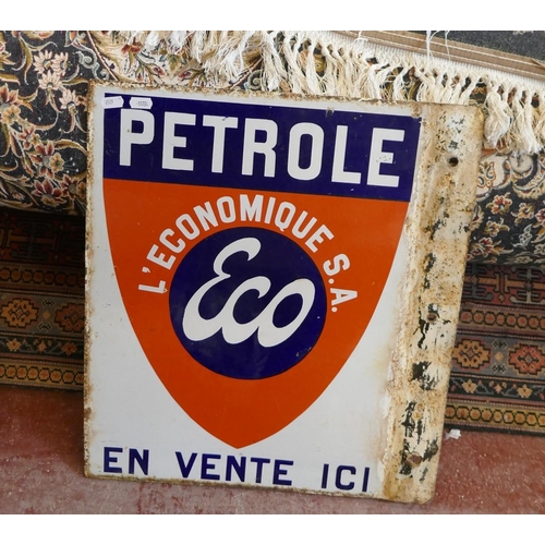 328 - Original double sided French enamel Petrole sign