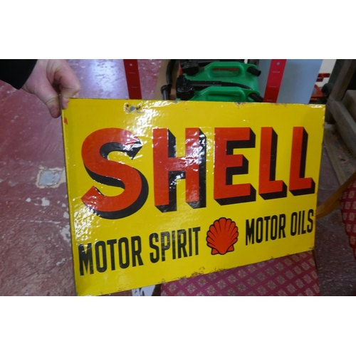 339 - Original double sided enamel sign - Shell Motor Spirit