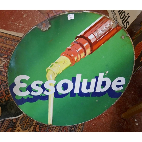 340 - Original double sided enamel sign - EssolubeDiameter 66cm