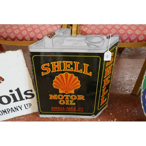 344 - Original double sided enamel sign - Shell Motor Oil