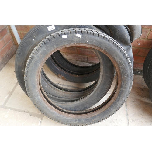 345 - Collection of motorcycle tyres & tubes