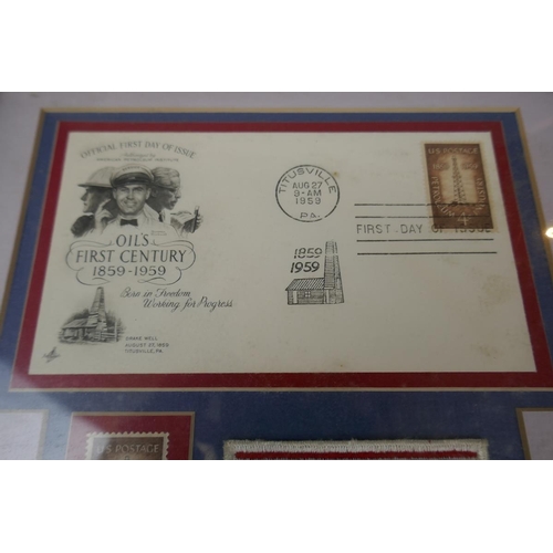 86 - First day cover and stamp celebrating the first century of oil exploration in the U.S.