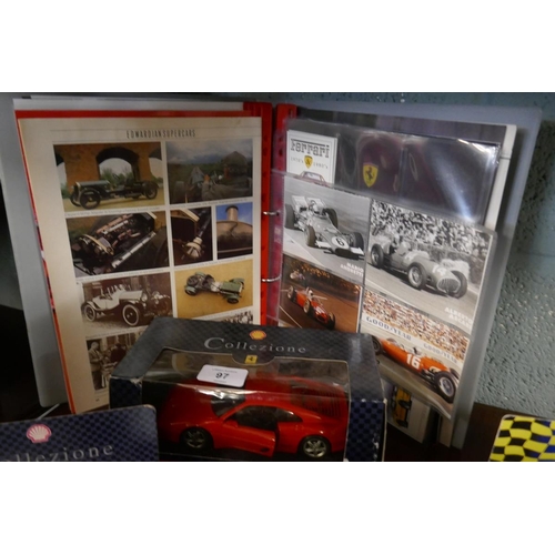 97 - Collection of Ferrari models in original boxes together with folder